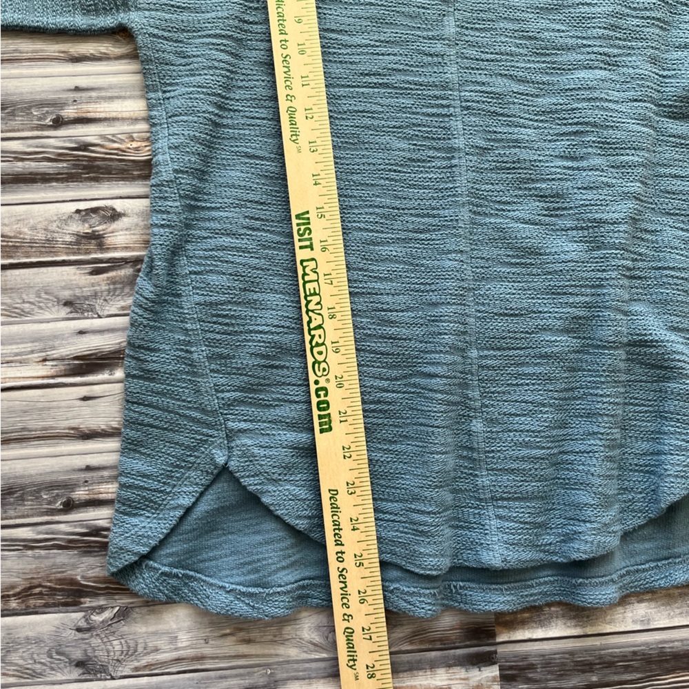 Christopher & banks textured blue half sleeve pull over cowl neck top - Picture 8 of 9